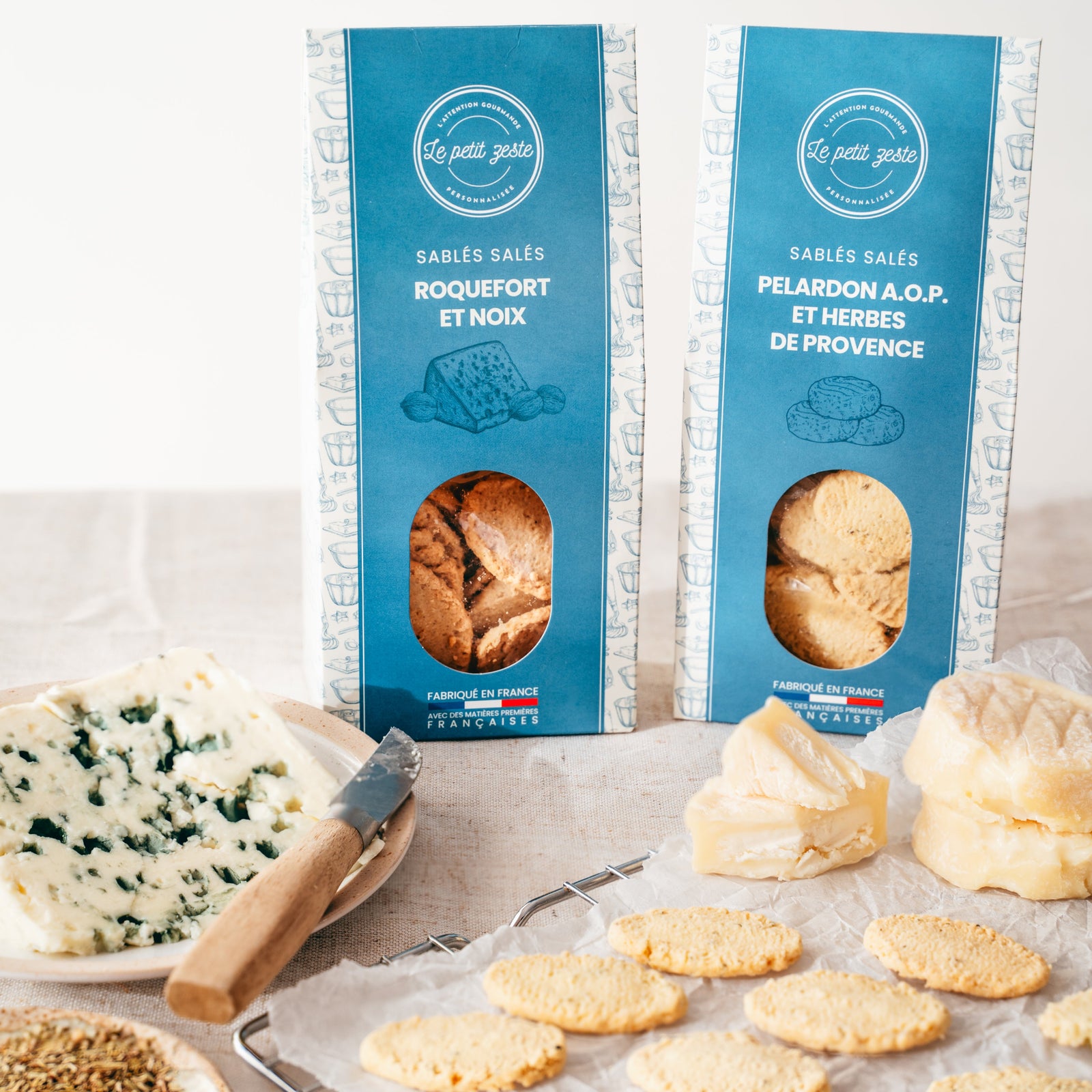 biscuits salés apéritifs au fromage de chèvre Pélardon AOP et herbes de Provence 