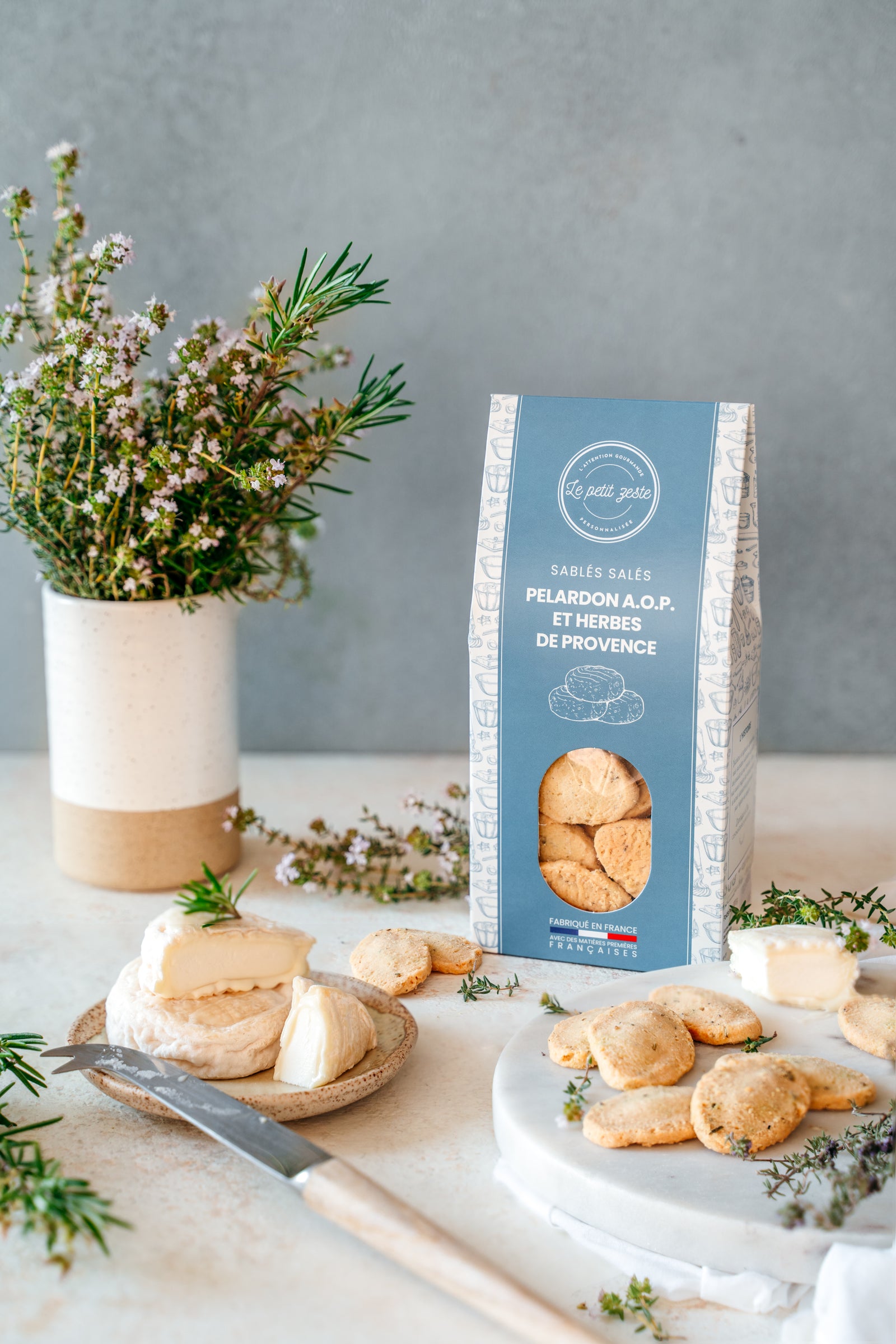 Sablés salés - Pélardon A.O.P des Cévennes et herbes de Provence