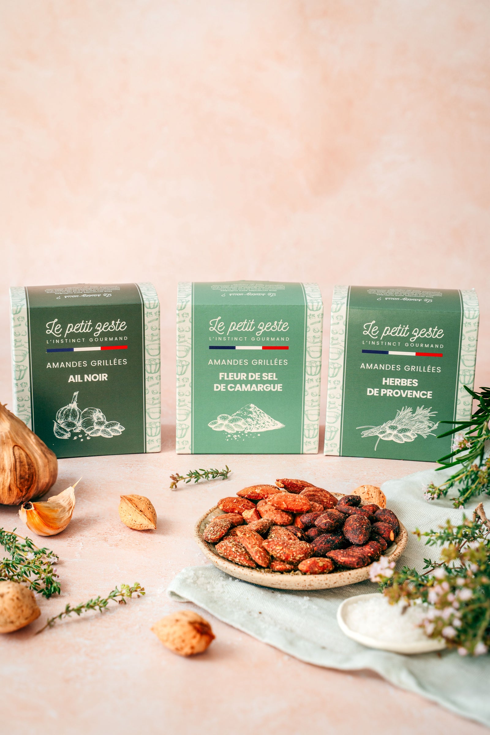 Assortiment - La gamme d'amandes grillées apéritives
